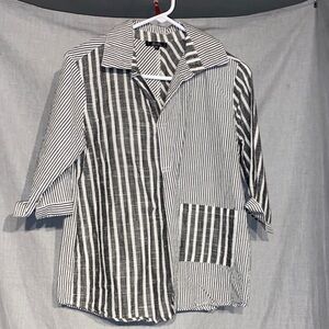 Striped Black and White Women's Top